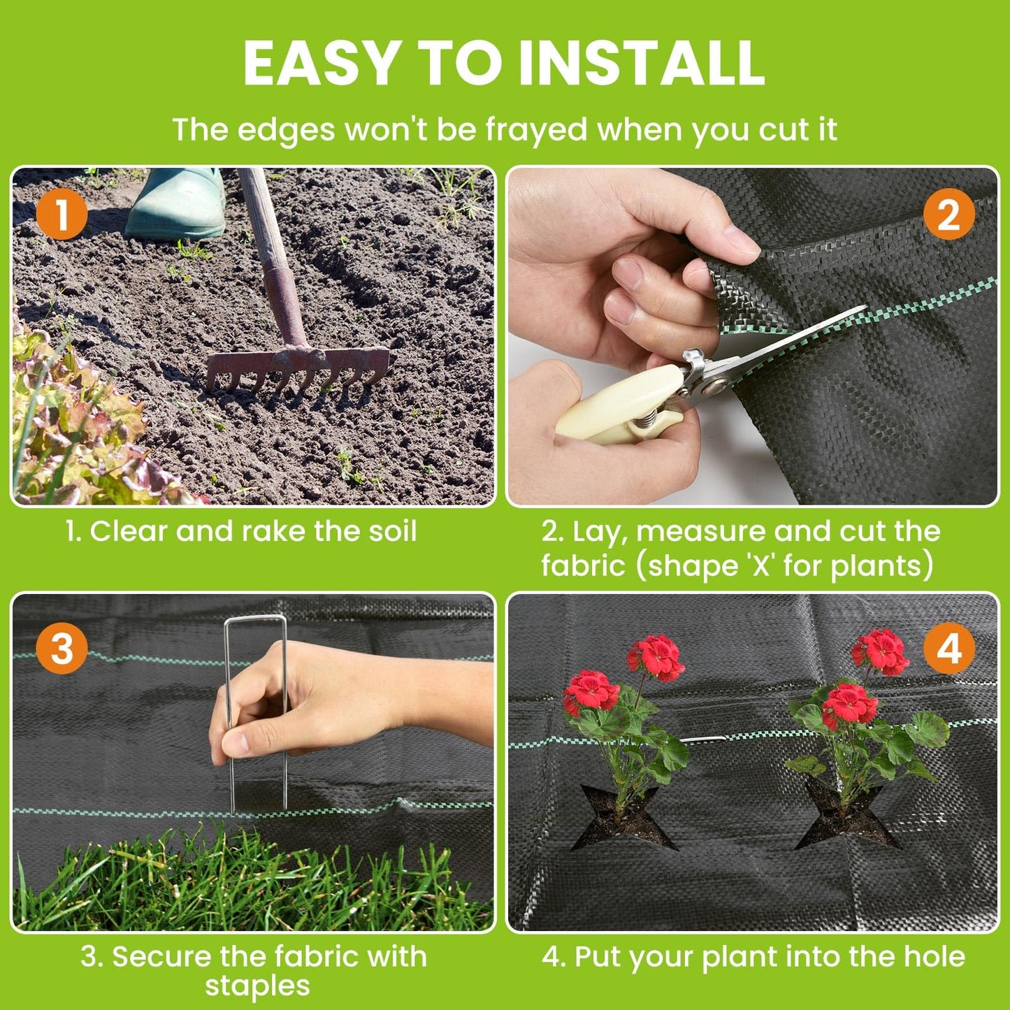 6x300FT Weed Barrier Landscape Fabric Heavy Duty, 3.2oz Woven Geotextile Fabric, Ground Cover Weed Block Gardening Mat, Weed Control Garden Cloth for Driveway,Road,French Drain,Vegetable Patch
