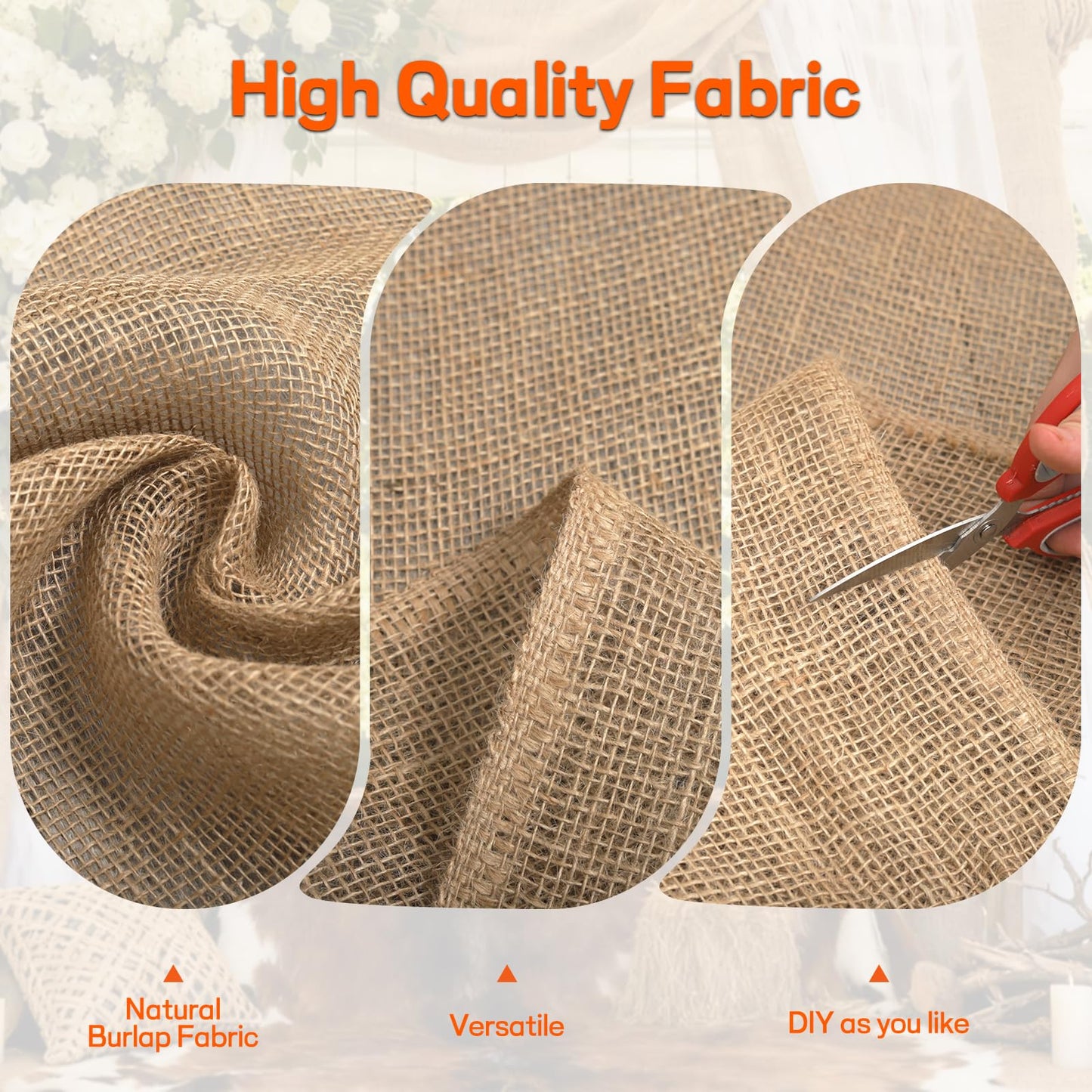 Czoynife Burlap Fabrics Roll Natural Jute Burlap Garden Tree Wrap Outdoor Weed Barrier DIY Fall Halloween Craft Winter Frost Plant Landscape Blankets Cloth for Plant Gardening Shrubs (40in*12ft)