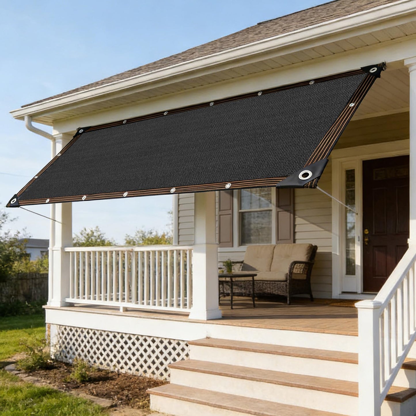 LCYFBE Garden 90% Shade Cloth, 6 x 12 FT Shade Mesh Tarp with Reinforced Grommets, Black Outdoor Sunblock Shade Cloth Cover for Plants, Greenhouse, Patio, Chicken Coop, Sun Shade Net