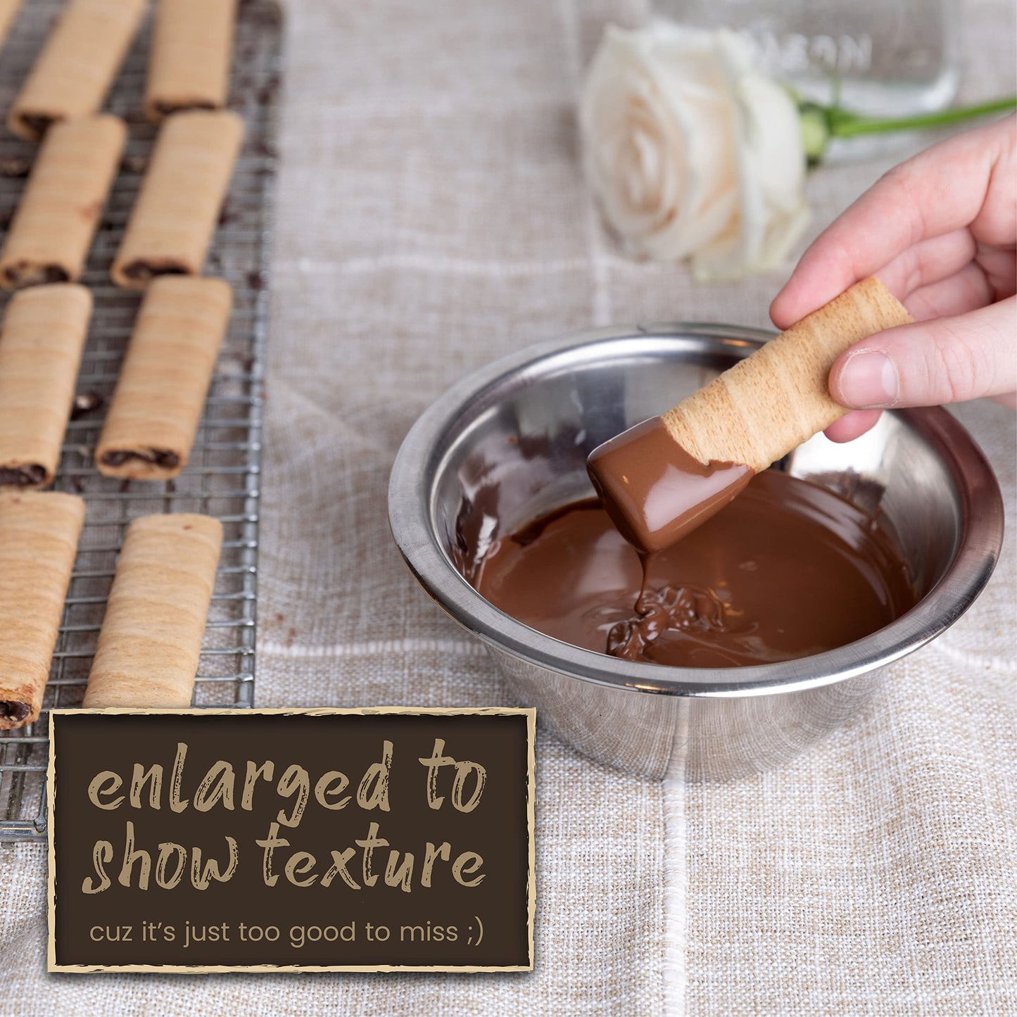 Granny Bellas Mothers Day 5 Chocolate Covered Wafers for Girlfriend, Boyfriend, Him, Her Gift Basket, Spring Treats Prime Dairy Chocolate Cookie Gifts Baskets, Delivery for Mother, Mom, Grandmother, Grandma, Wife, Sister, Daughter