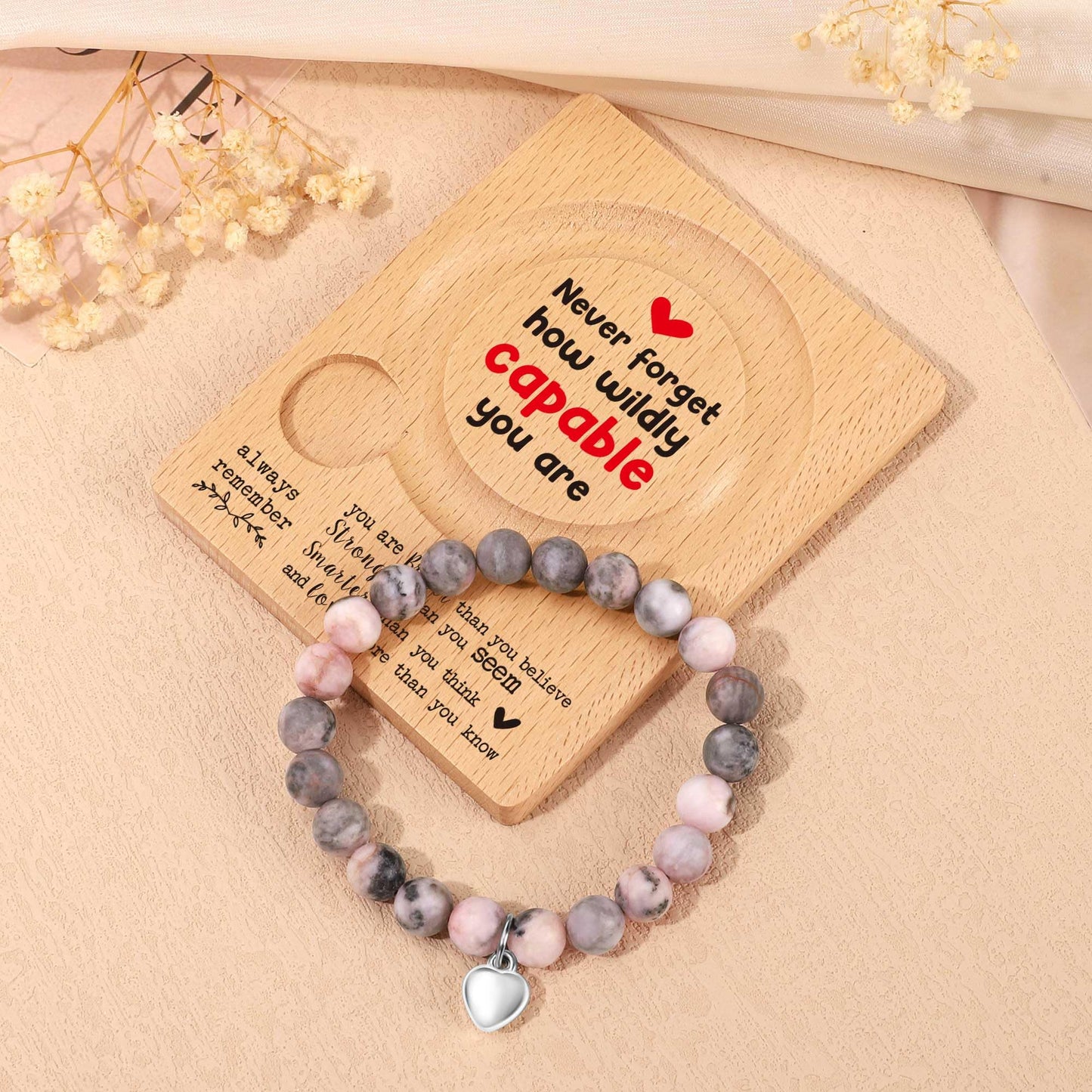 WZHENAINI Motivational Positive Inspirational Affirmation Bracelets, Positive Affirmation Gifts for Coworker Female, Uplifting Encouragement Inspired Graduation Birthday Gifts for Women