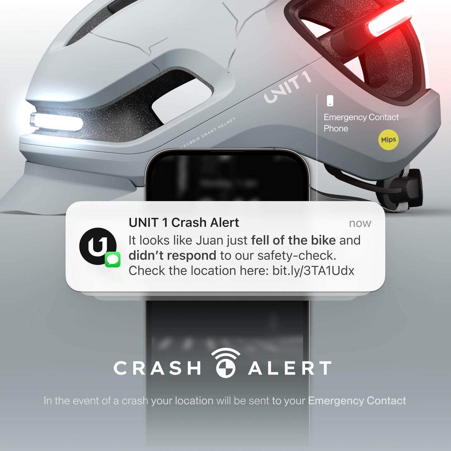 UNIT 1 AURA Hybrid Smart Bike Helmet (Medium) with MIPS + Wireless Handlebar Remote | Front & Rear LED Lights | Turn Signals & Brake Lights | Crash Alert | App-Controlled | Urban & Road Cycling System