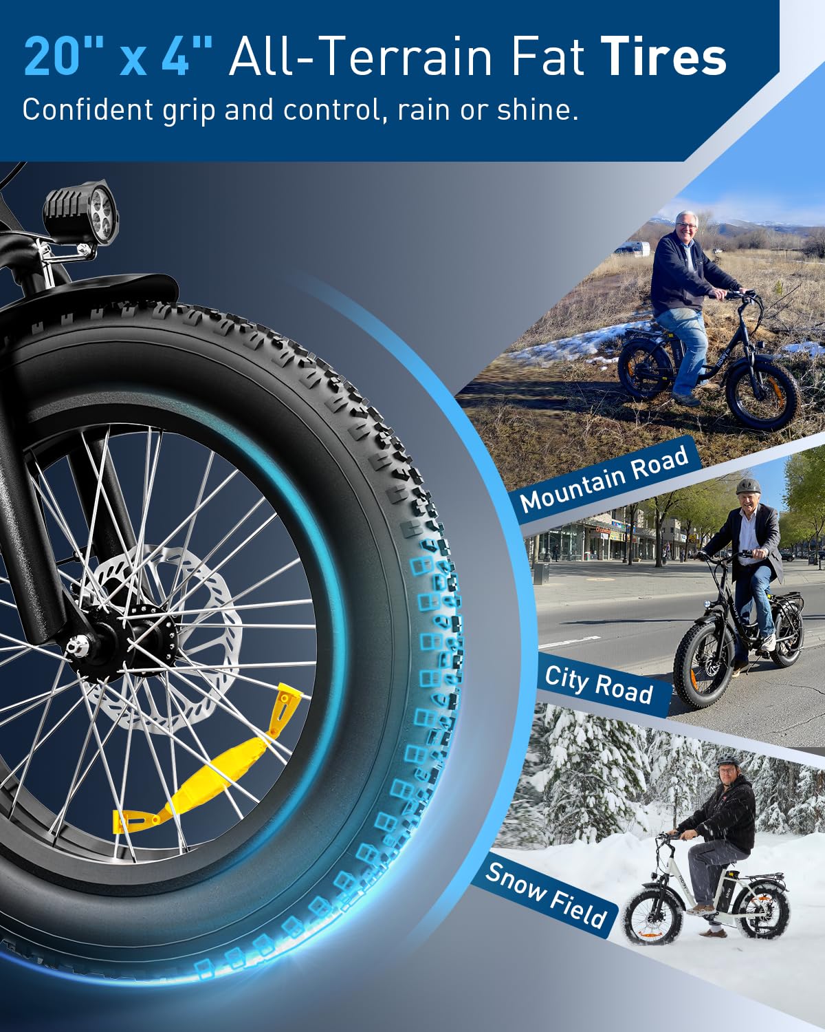 Hiboy EX6 Electric Bike for Adults with 500W Power Motor, 25mph Speed | 48V Removable Battery | 20" Electric Bicycle | Shimano 7-Speed | Front Suspension | Includes Phone Mount | Glossy Black