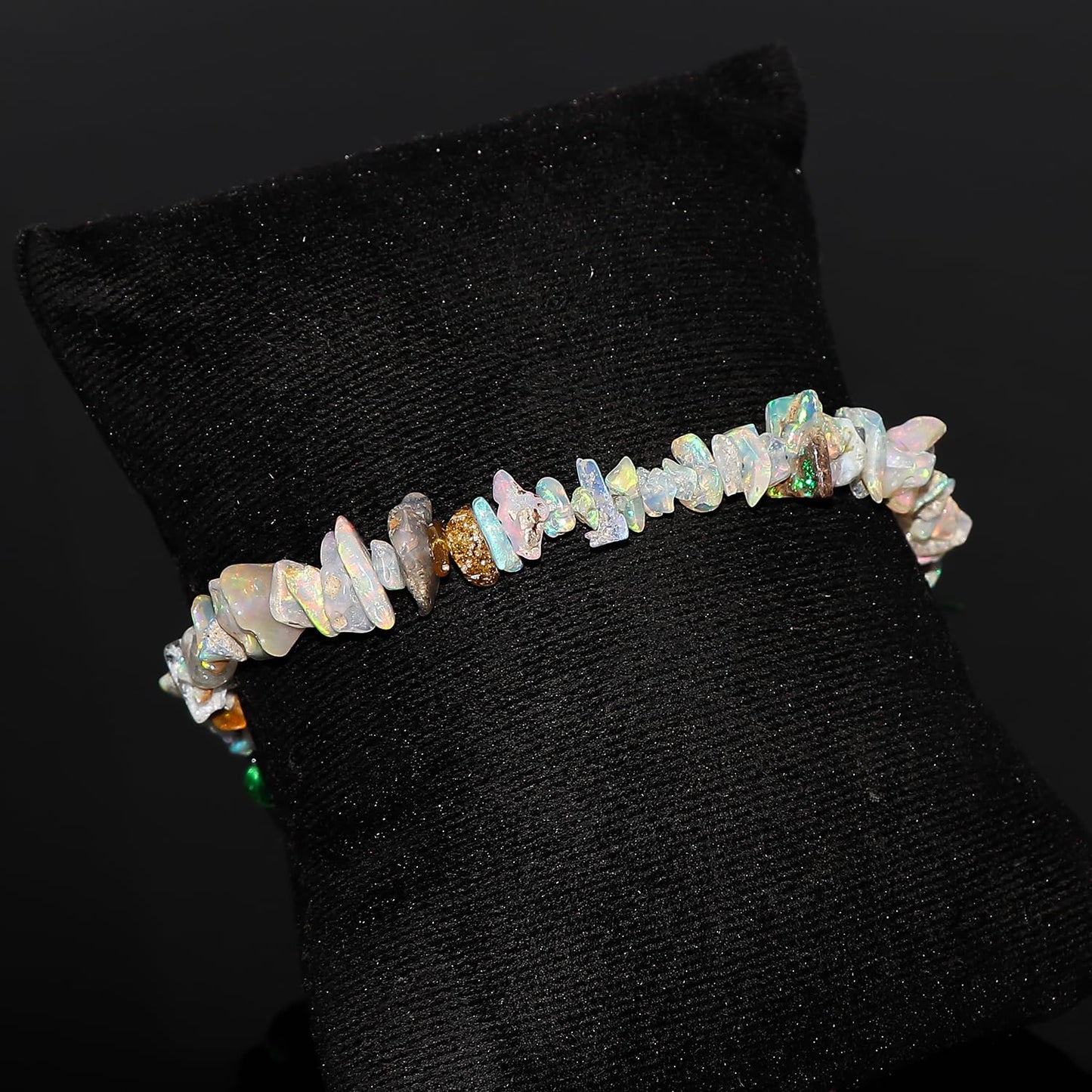 ColouredRocks ETHIOPIAN OPAL DRILLED STRAND 5" INCH WITH TASSELS, Raw Crystals, Raw Stones, Rough Gemstones, Jewelry Making Supply, DIY, Crafts (20 CARATS)