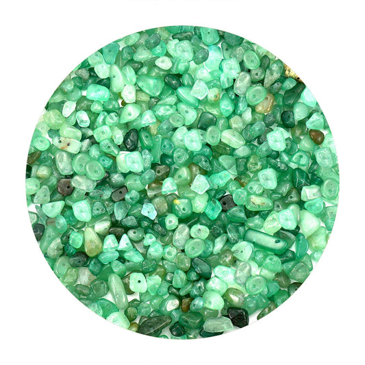420PCS Chip Stone Beads Green Aventurine, Irregular Gemstones Healing Crystal Loose Beads Crushed Chunked Crystal Pieces Hole Drilled for DIY Art Crafts Jewelry Making (Green Aventurine)