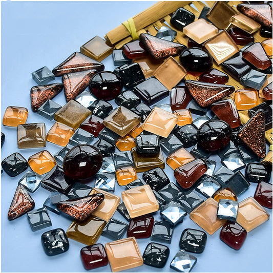 500g Glue Down Irregular Tiny Mosaic Tile Hobbies Children Handmade Crystal Craft for Bathroom Kitchen Home Decoration DIY Art Projects,0.4X0.4 Inch(Mixed Color Series)