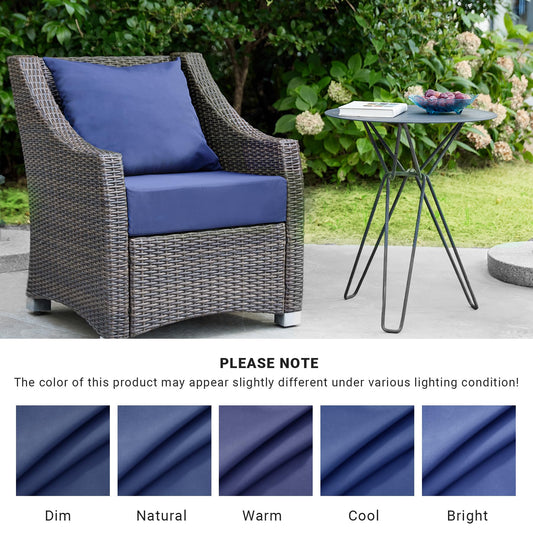 IPYNBAP Outdoor Cushions for Patio Furniture,Outdoor Seat Cushion Set 24 x 24 x 5.75 Inch,Waterproof & Fade Resistant Outdoor Chair Cushions,Deep Patio Chair Cushion with Removable Cover,Navy Blue