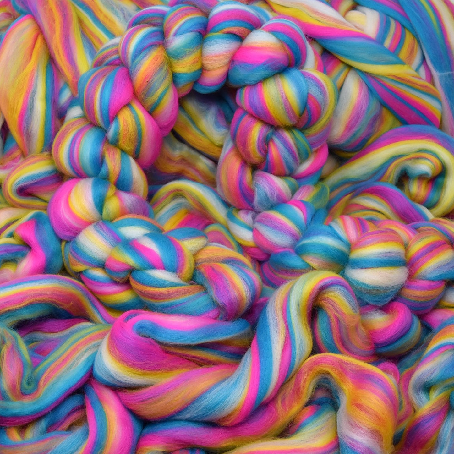 Combed Top Roving. Limited Edition Fiber for Spinning, Needle Felting, Wet Felting, Weaving and Crafting. Colorful Designer Merino, Malibu