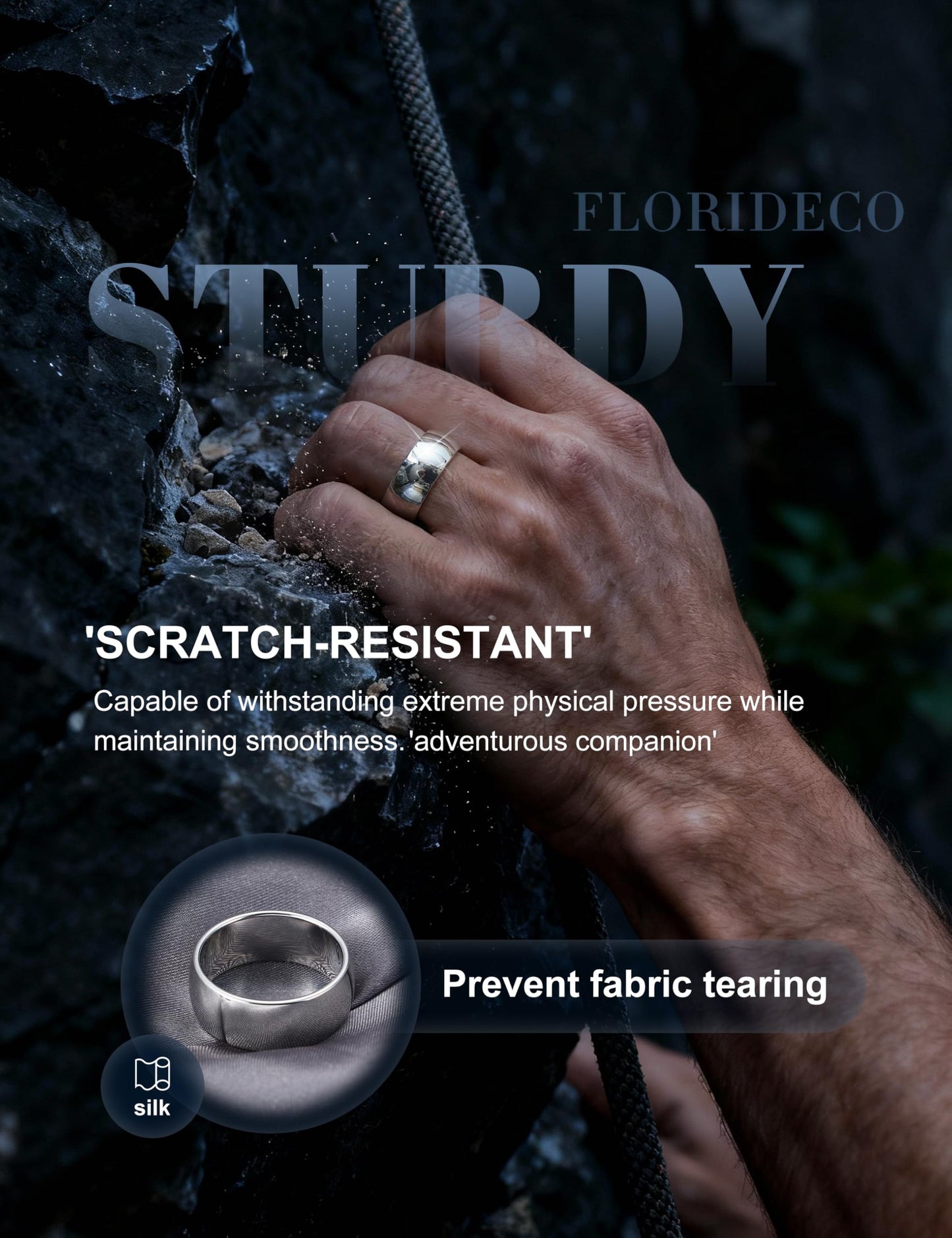 Florideco 8mm Stainless Steel Ring Wedding Bands for Women Mens Ring Wedding Band Plain Dome High Polished Size 8
