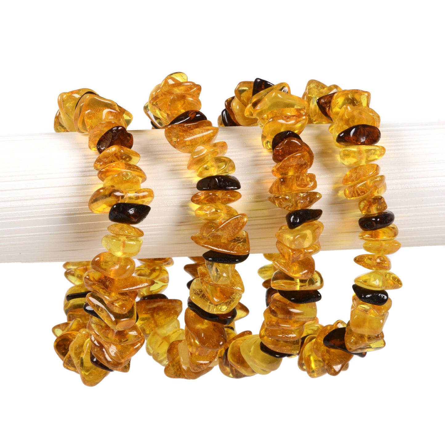 Justinstones 12mm Chips Amber & Cherry Amber Beads Bracelet Crystal Healing Stretchable Bracelet for Adults (Women/Men)