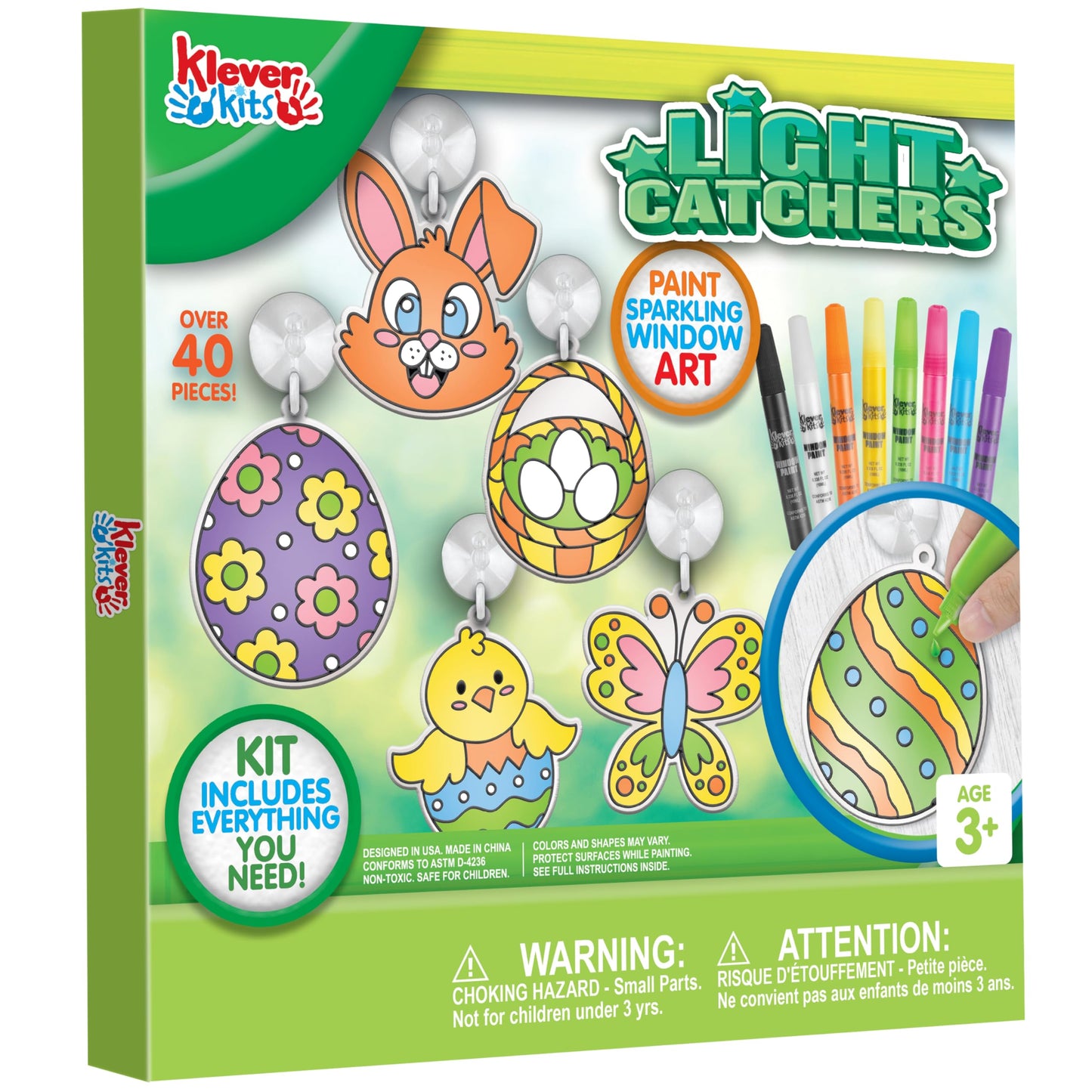 Klever Kits 18 Pcs Easter Suncatchers Crafts Set, Suncatcher Window Art Craft Kit for Kids Art & Home School Activities Party Favor Easter Party Supplies