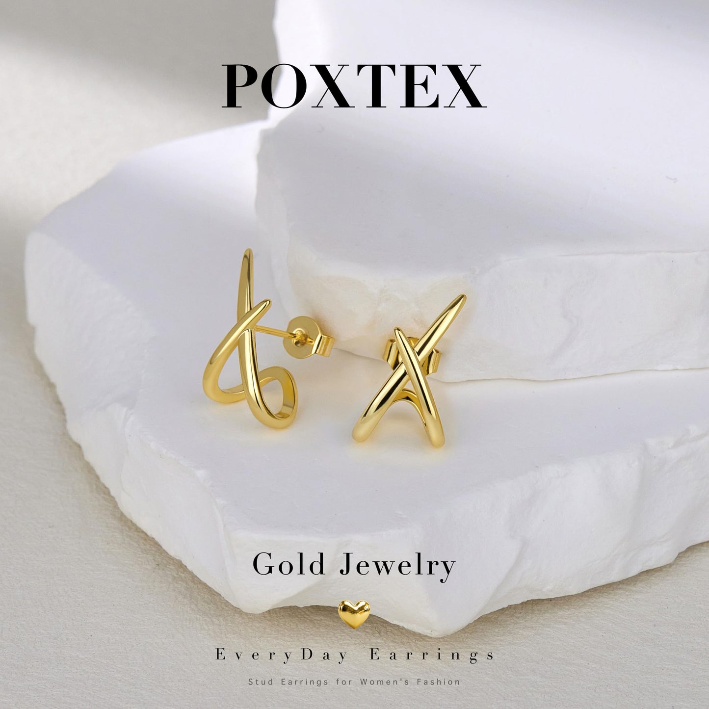 Criss Cross Stud Earrings for Women Trendy, 14K Gold Plated Minimalist Unique Hypoallergenic Earrings for Sensitive Ears, Dainty Simple Old Money Aesthetic Jewelry Modern Jewelry Gifts for Women‘s Fashion