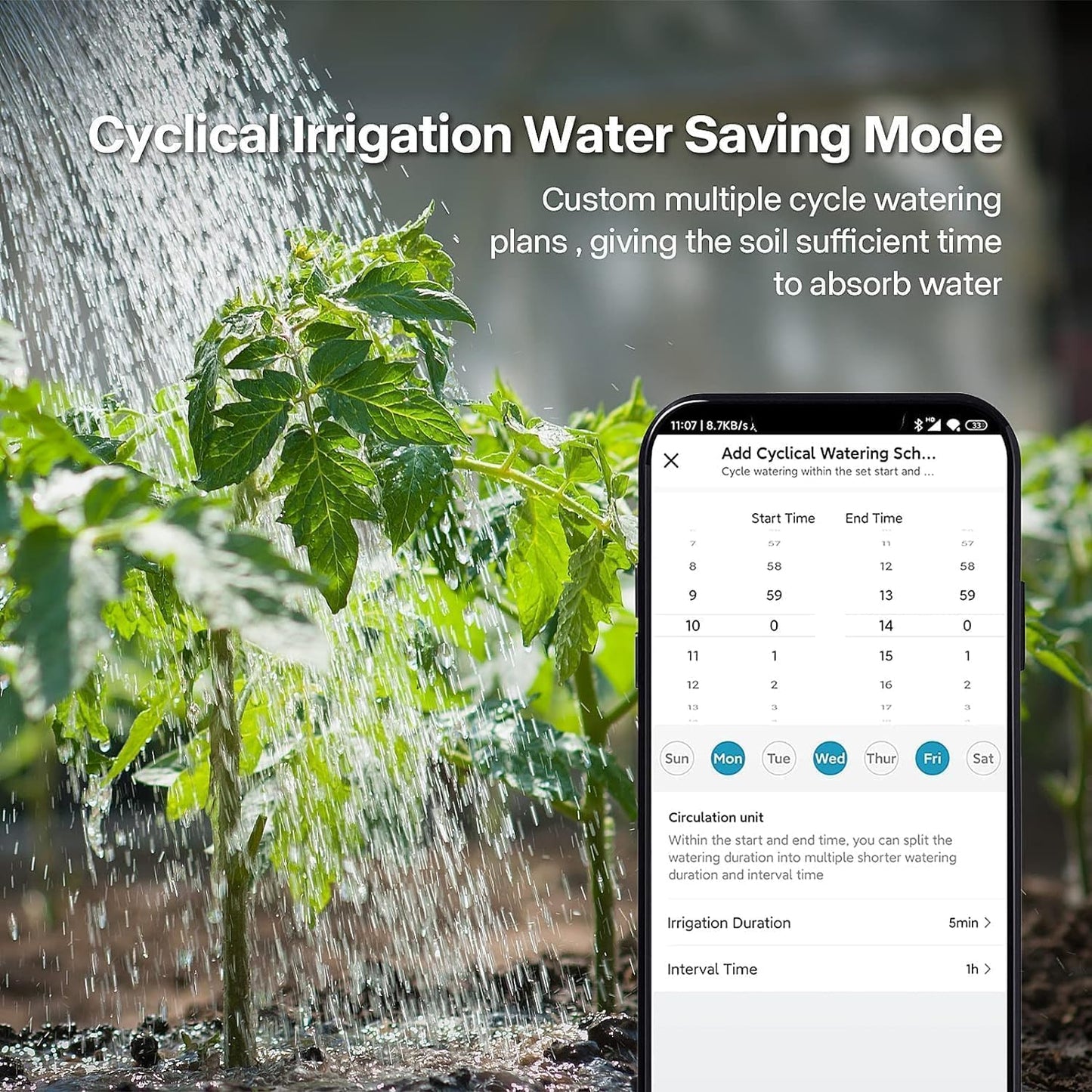 Smart Water Hose Timer Sprinkler Timer with 2 Outlet, Automatic Irrigation System Controller for Lawns and Yard, Compatible with Alexa