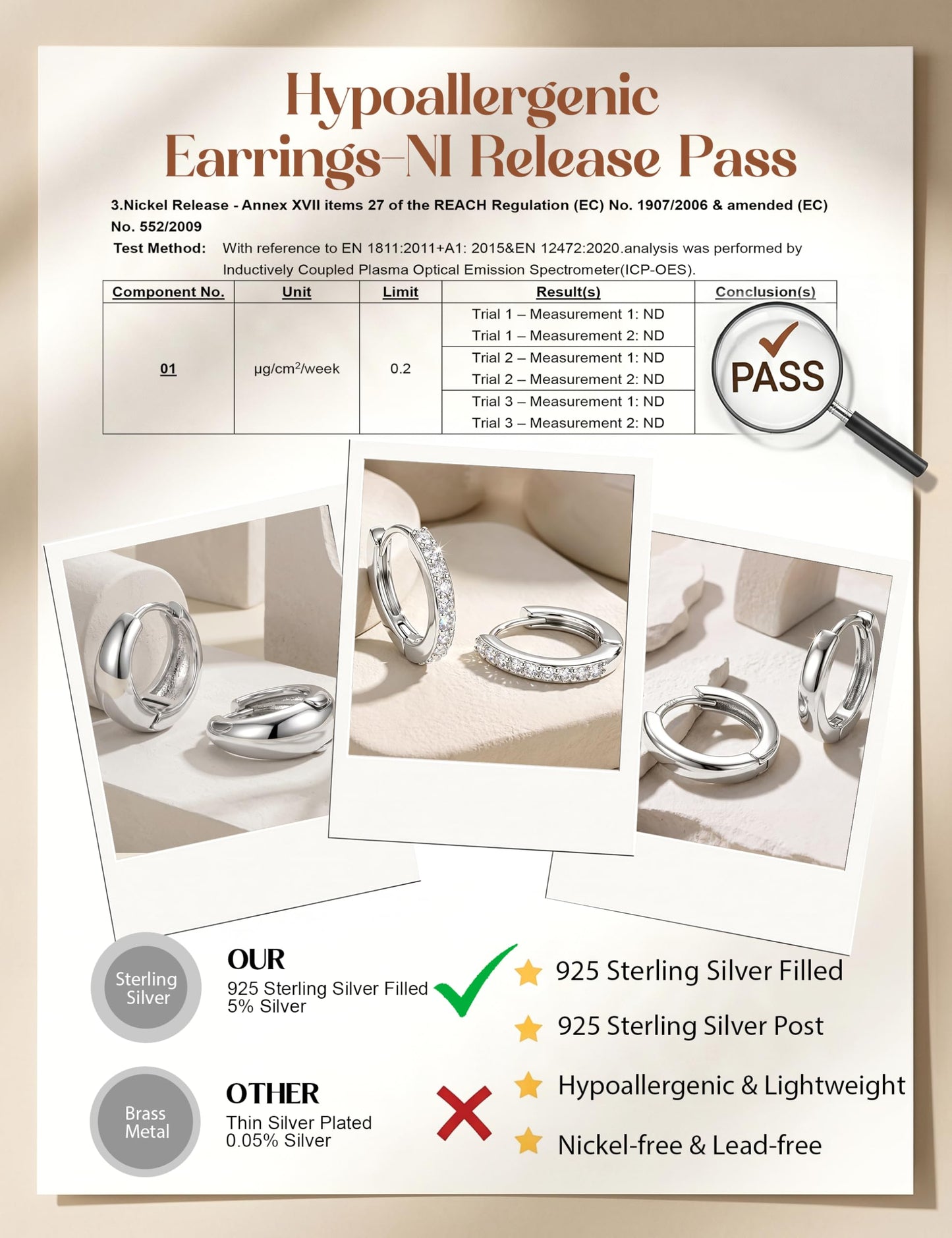 MILACOLATO 925 Sterling Silver Earrings for Women, Sterling Silver Filled Small Huggie Hoop Earrings Sets for Multiple Piercing Hypoallergenic Jewelry, CZ Cartilage Earrings Stacks Trendy Jewelry Gifts, 3 Pairs