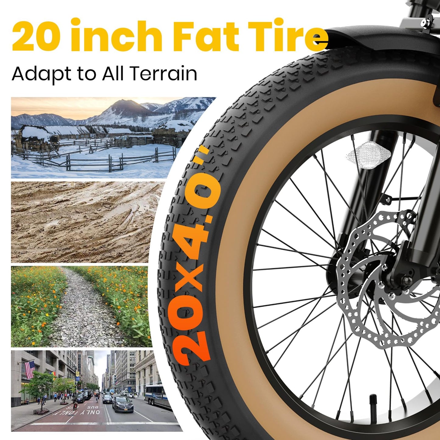 1500W Peak Electric Bikes for Adults 20" Fat Tire E Bike with 90 Miles Max Range 28 MPH Electric Bicycle Step-Thru E-Bike with 48V Removable Battery Front Fork Suspension 7 Speed Commuter Ebikes