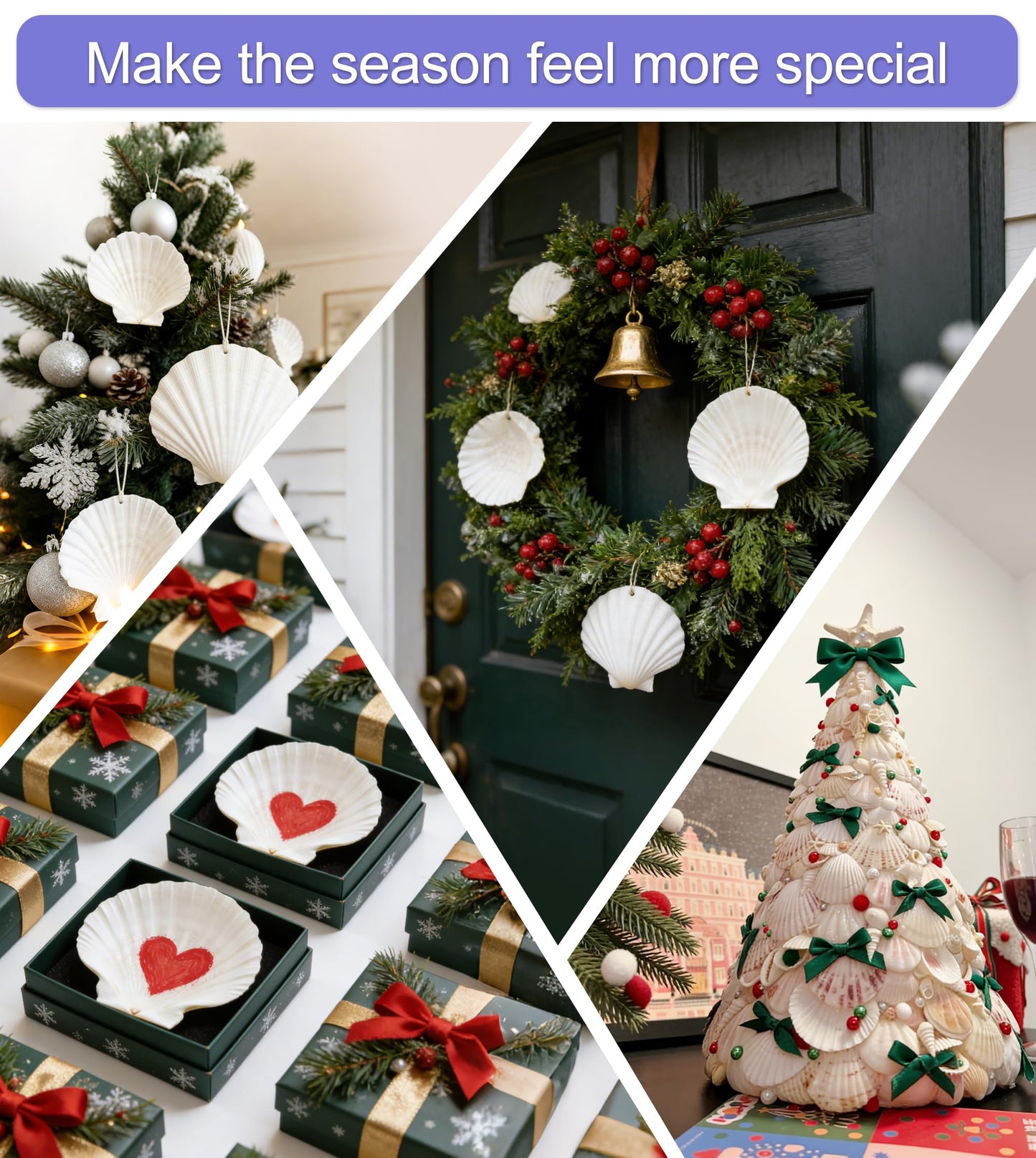 Denking 30 PCS Scallop Shells Mixed Sizes 3–5 Inch Natural White Seashells 3"-3.5" 3.5"-4" 4"-5" for DIY Painting, Craft, Baking, Beach Wedding & Home Decor(30PCS 3 Sizes Mixed)