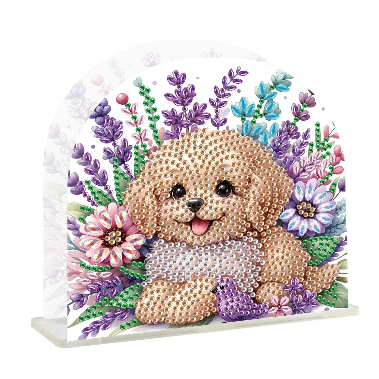 TDFERAN Diamond Art Napkin Holder, DIY Puppy Acrylic Tissue Storage Box for Table, Diamant Painting Kits Cocktail Napkin Holder, Diamond Painting for Paper Holders, Kitchen Decor
