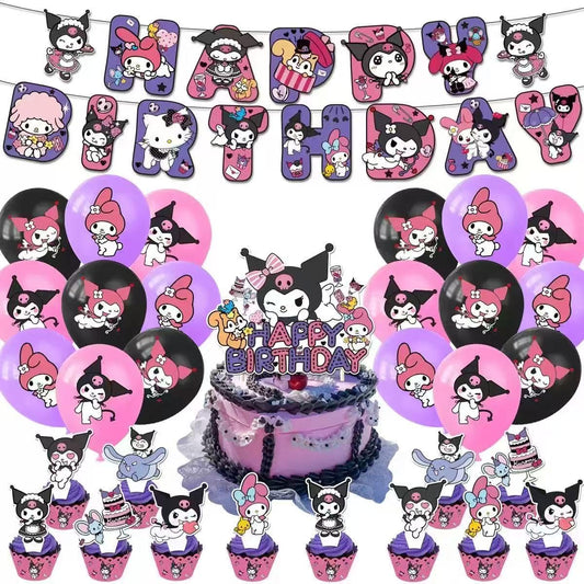 41Pack Kuromis Party Supplies Kit Set Include Banner ,Cake Topper ,Balloons for Kuromis Party Decorations