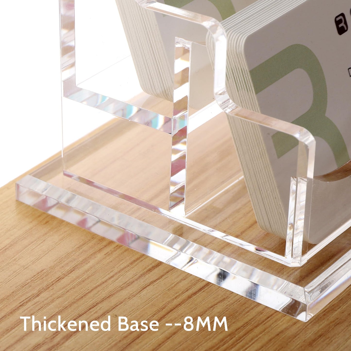 SANRUI Business Card Holder for Desk, Clear Acrylic Business Card Holders Horizontal Business Card Display Stand 2 Slots（Patent No.:US D1,001,889 S）