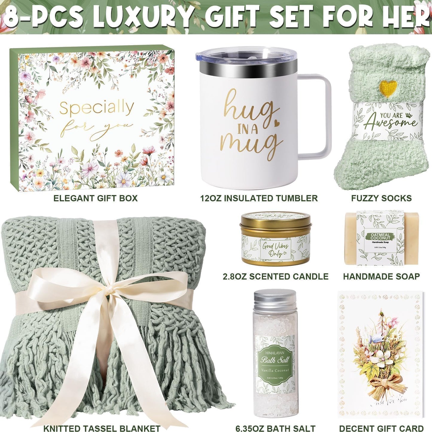 Self Care Gifts for Women Get Well Soon Gifts, Mothers Day Birthday Gifts for Women Care Package, Sympathy Gift Baskets Spa Gifts Thinking of You Inspirational Gifts for Mom Her Sister Grandma Friends