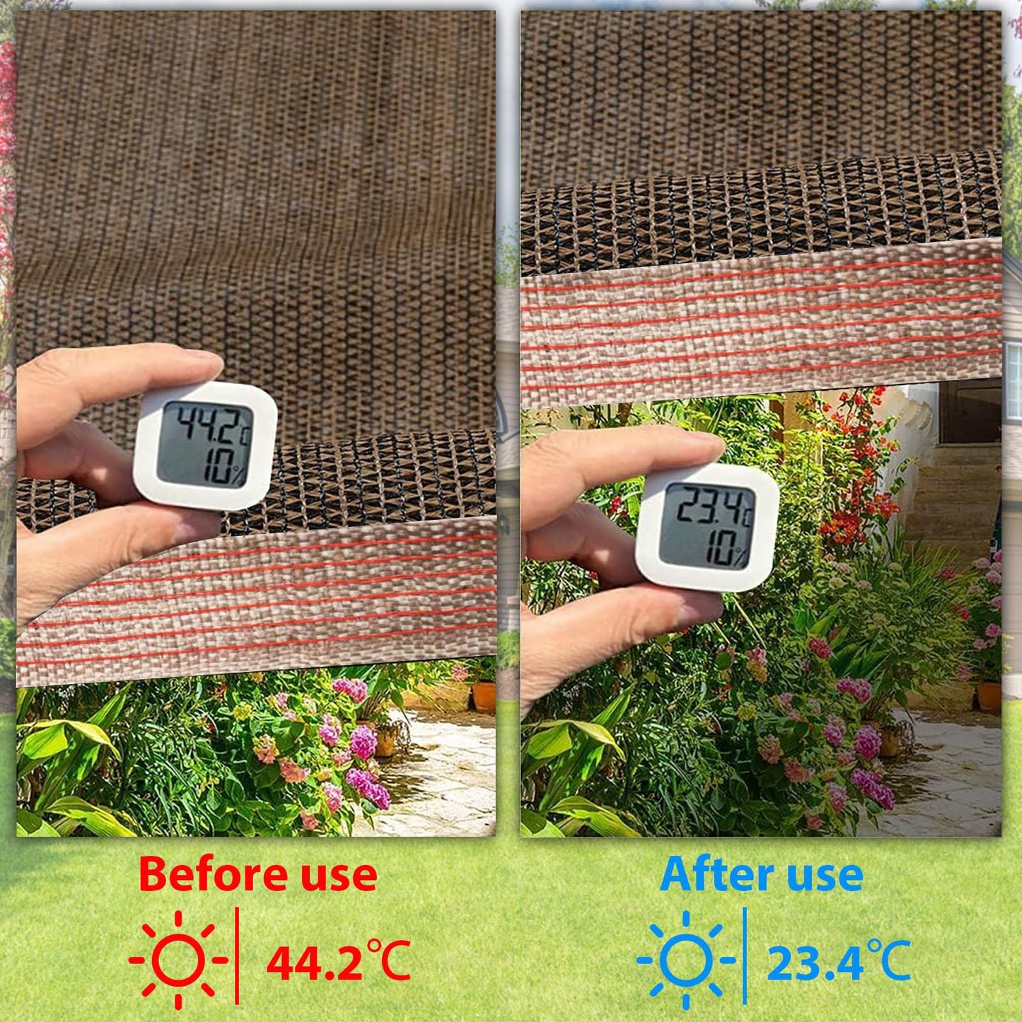 LCYFBE 90% Sun Shade Cloth with Grommets, 5 x 10 FT Pergola Shade Cover Canopy, Mesh Tarp Sun Screens for Patio, Outdoor, Garden, Backyard, Mocha