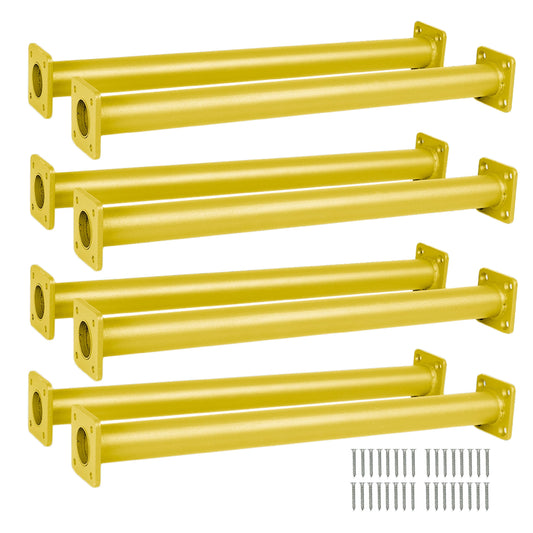 Barcaloo Playground Equipment Monkey Bars Playset Attachment - Set of 8 Yellow Powder Coated Indoor Monkey Bars for Kids with Mounting Plates, 16 1/2 Inches Long
