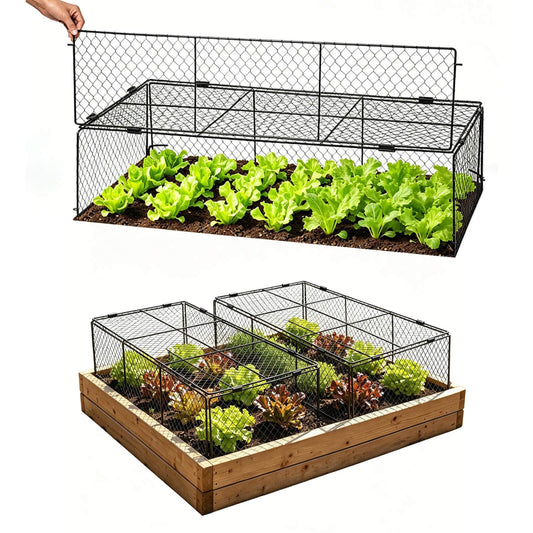 3 Pack Plant Protectors from Animals, Garden Cloches for Plants, Rustproof Chicken Wire Cloche Plant Cages to Keep Animals Out, Sturdy Metal Garden Cages for Outdoor Plants, 40" L × 20.5" W × 10" H