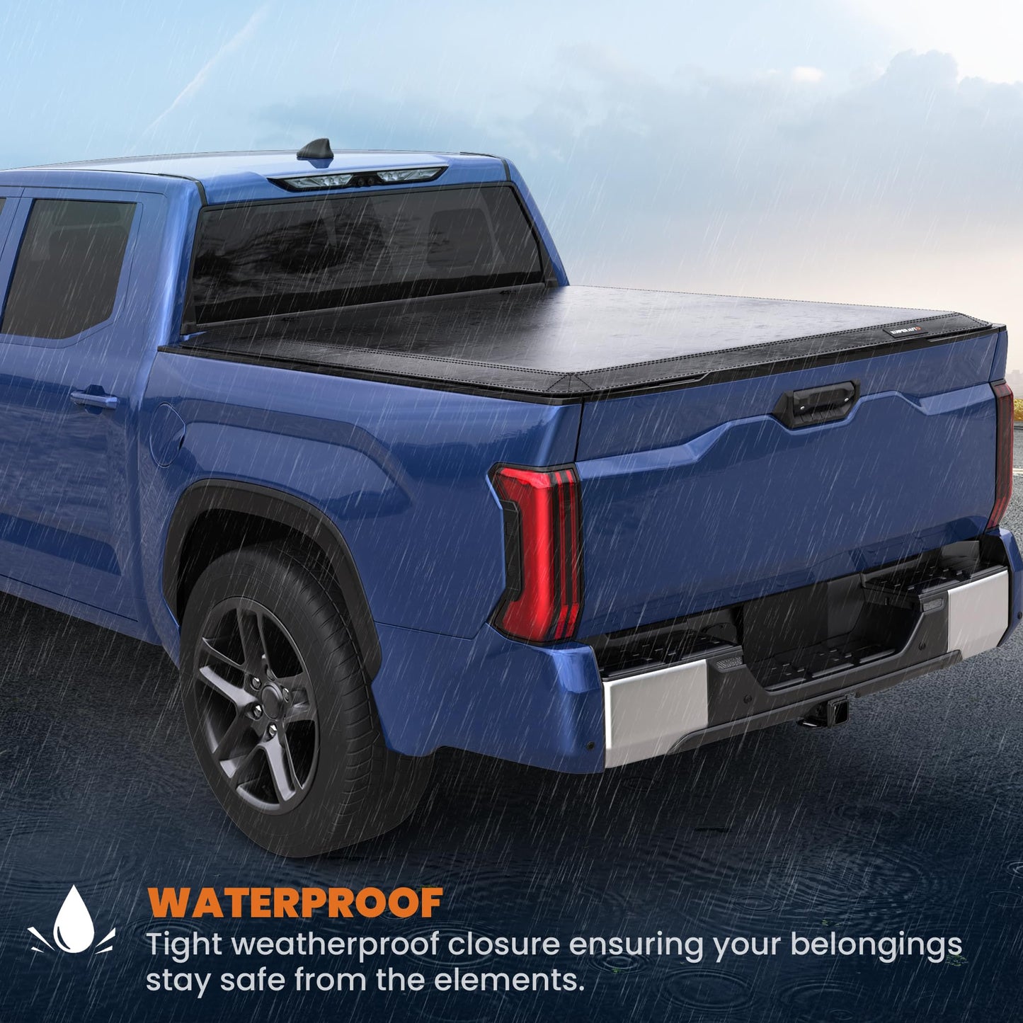 KUIPERAUTO Soft Tri Truck Bed Tonneau Cover Compatible for 2014-2025 Toyota Tundra 5.5ft Bed (incl Utility Track System