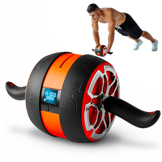 Squatz Ab Roller Wheel With Digital Screen, Abs Workout Equipment for Abdominal & Core Strength Training, Ultra-Wide Wheel, Exercise Wheels for Home Gym, Fitness Equipment for Core for Men Women
