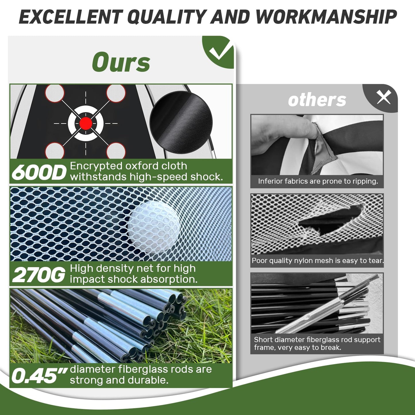 KLAODOT Golf Net with Practice Mat,Golf Hitting Aid Nets 10x7FT for Backyard Driving Chipping Training Swing with Target Mat Balls for Outdoor Indoor，Gifts for Men Dad Him and Golfer