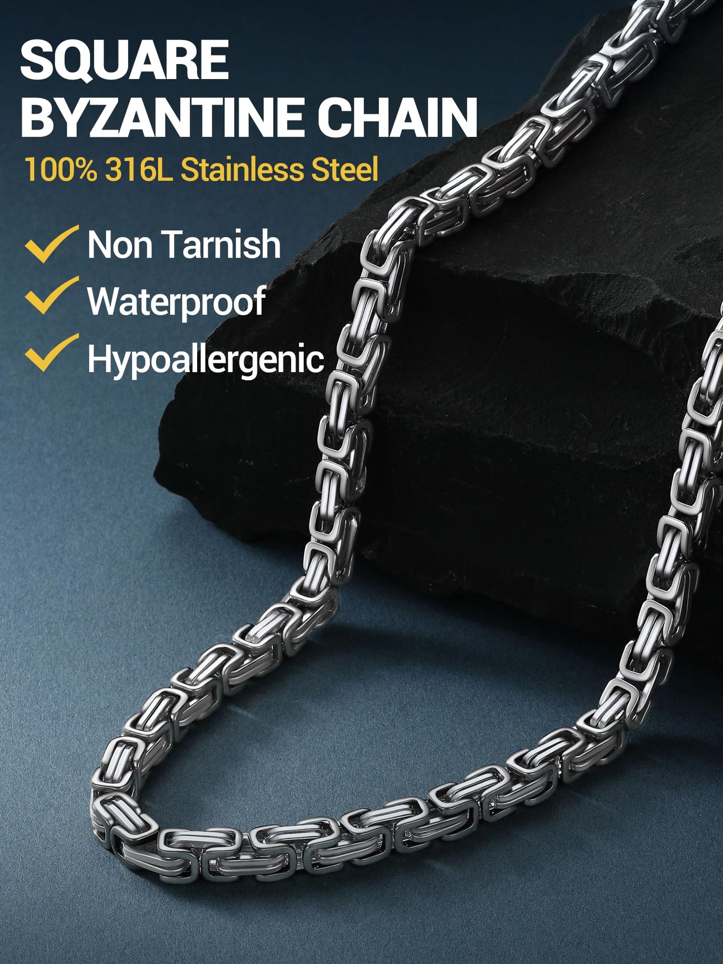 PROSTEEL Long Necklace For Men Chain Stainless Steel Necklace Jewelry 30 Inch