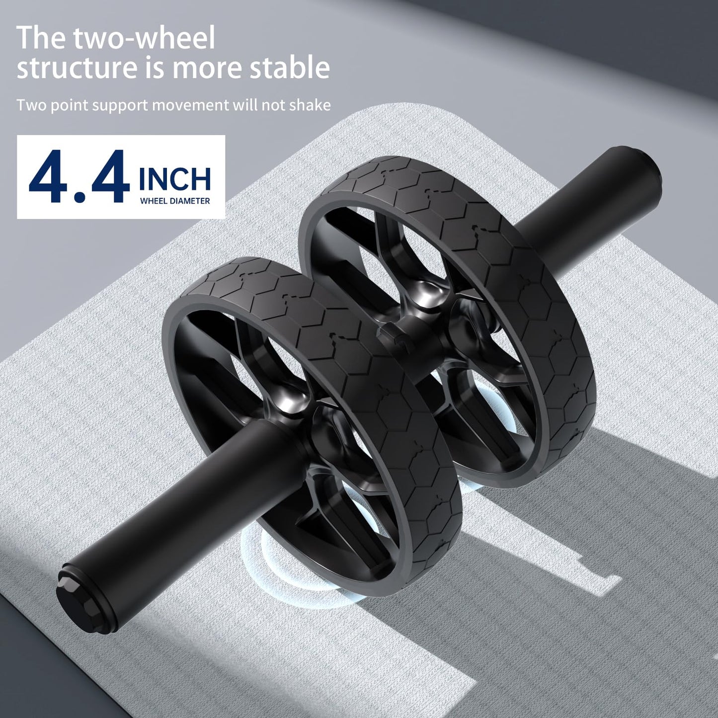 Ally Peaks Ab Roller Wheel with Adjustable Resistance，Automatic Rebound Abs & Core Workout Equipment for Beginners，All Levels & Post-Exhaustion Detachable Strength Training with Knee Pad.Ab wheel roller for men women