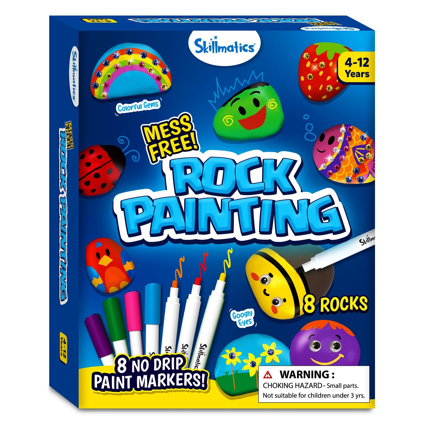 Skillmatics Rock Painting Kit - Mess-Free Art & Craft Kit for Girls & Boys, Craft Kits & Supplies, DIY Creative Activity, Screen-Free Fun, Gifts for Kids Ages 4, 5, 6, 7, 8, 9, 10, 11,12