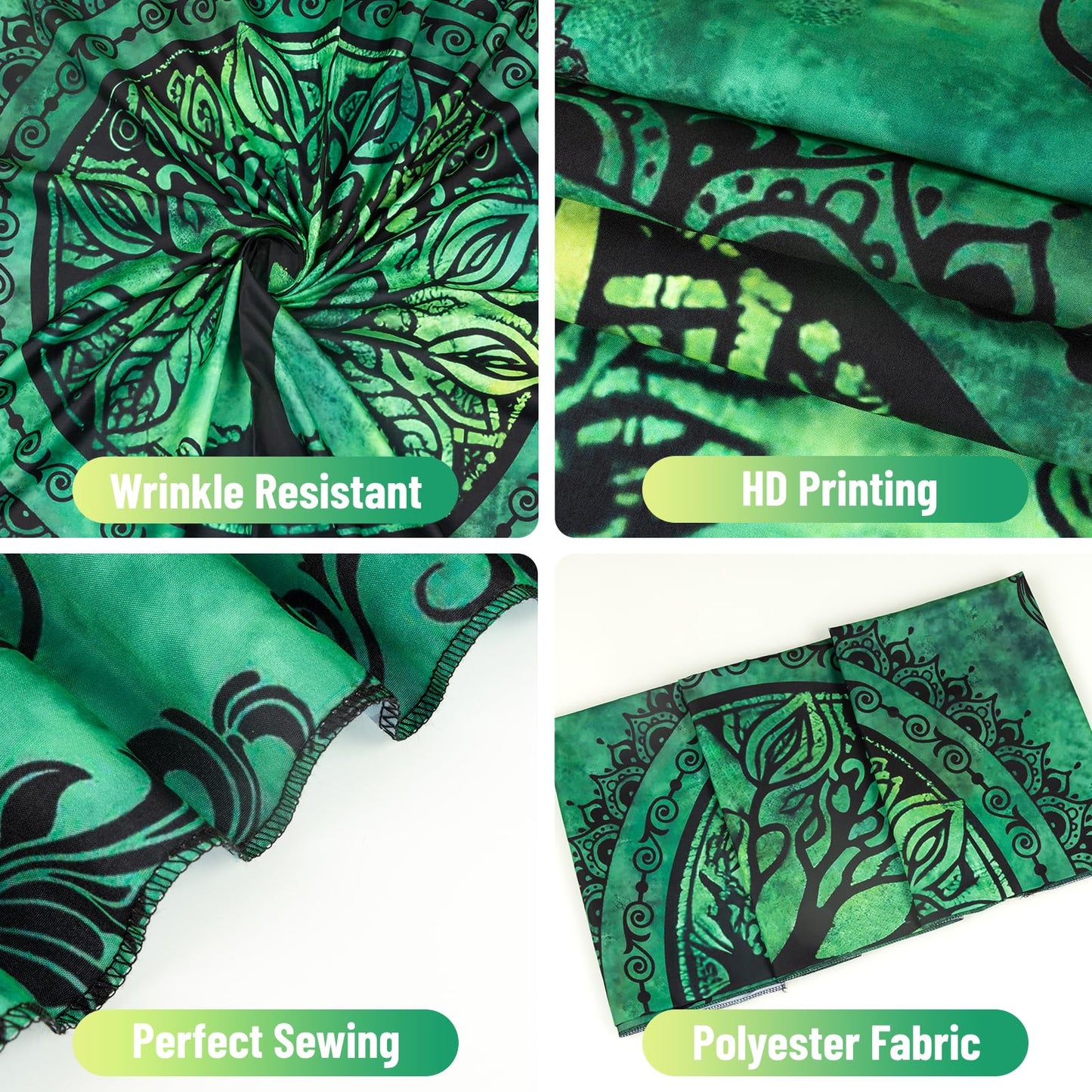 Apdidl Green Nature Tapestry for Bedroom Aesthetic, Hippie Ceiling Tree of Life Decor Tapestries Wall Hanging, Boho Bohemian Mandala y2k Art Backdrop for Dorm Living Room (51"X60")