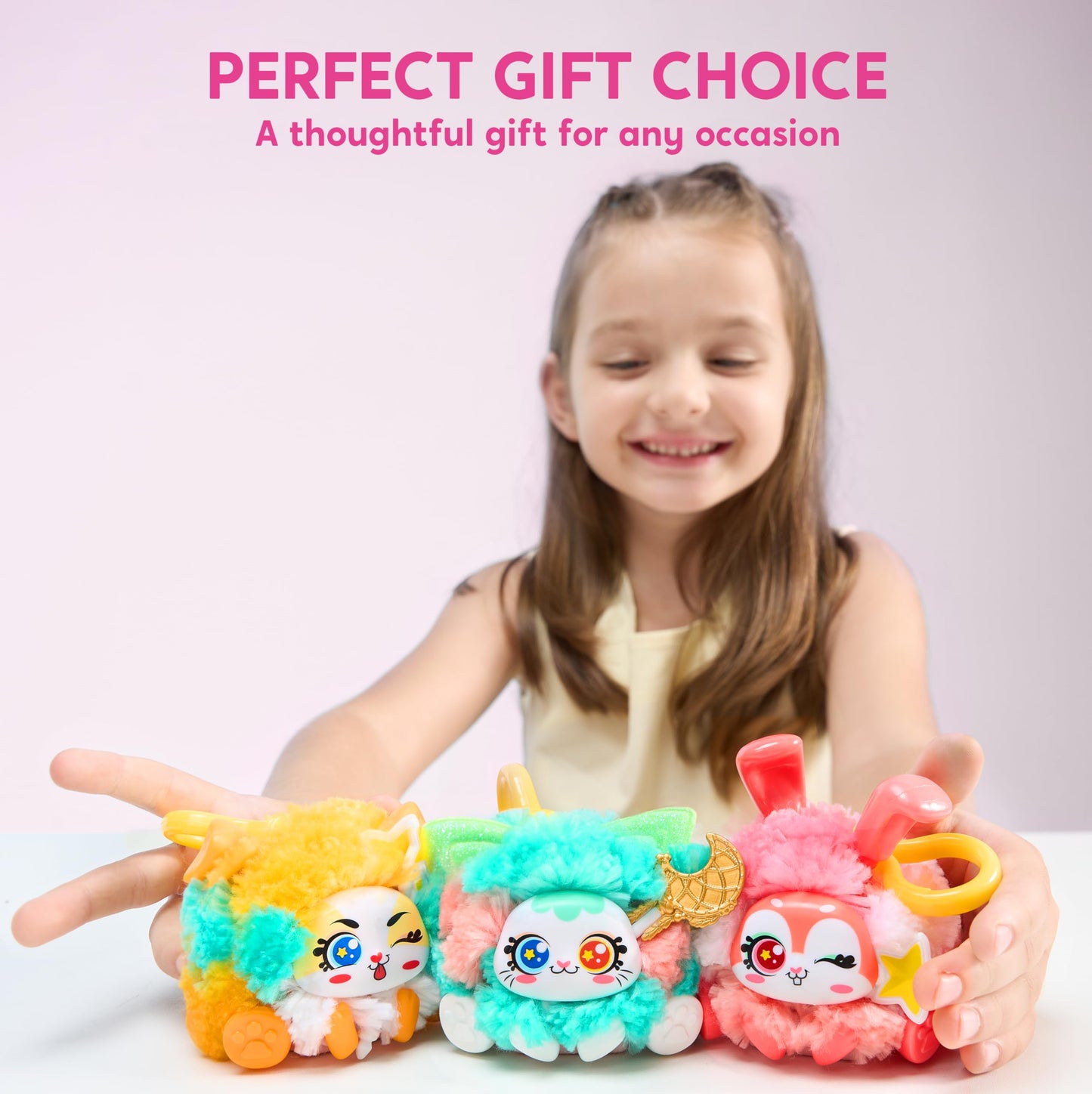 Klever Kits DIY Plush Keychain Making Craft, DIY Arts & Craft Set with 3 Models, Create Your Own Stuffed Keychain for Boys and Girls Ages 6 7 8 9