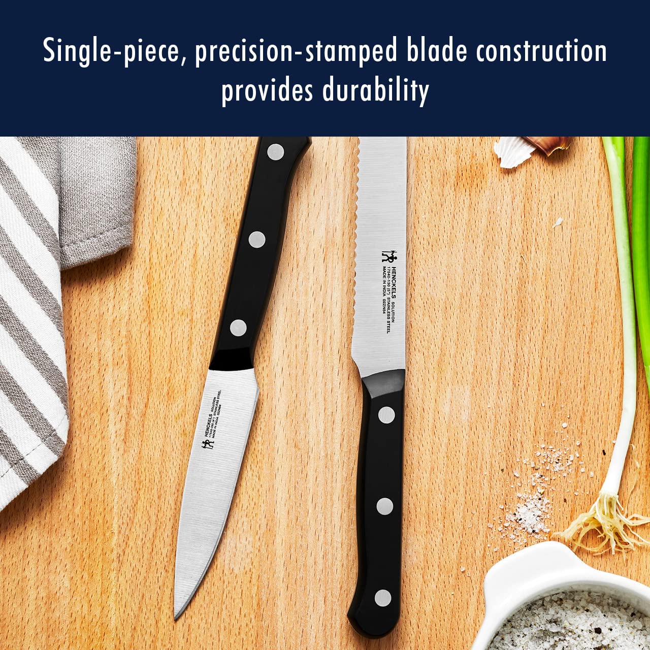 HENCKELS Solution Razor-Sharp 16-pc Knife Set, Chef Knife, Bread Knife, Steak Knife, German Engineered Informed by 100+ Years of Mastery