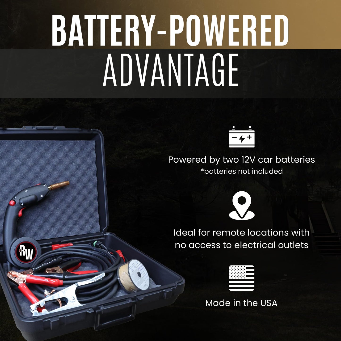 ReadyWelder by Broco Portable Welding Machine, Car Battery Powered Gas MIG Welder, On-the-Go Welding for Steel, Aluminum & More, Includes Carrying Case