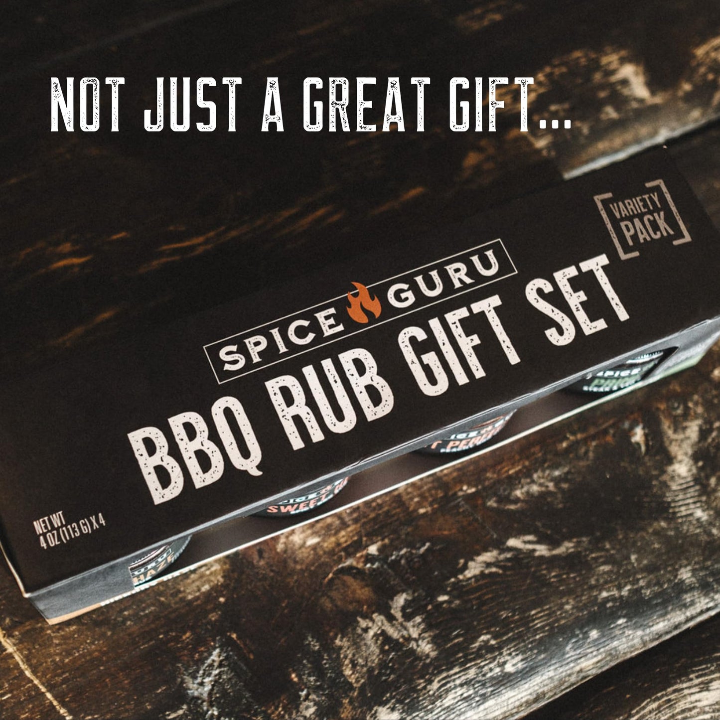 Spice Guru BBQ Rub Gift Set – 4 Flavor Barbecue Seasoning Sampler – Mens Christmas Gifts for Dad, Husband or Brother – Premium Grilling Spices & Holiday Gift Set for Grill Lovers - Grill Accessories