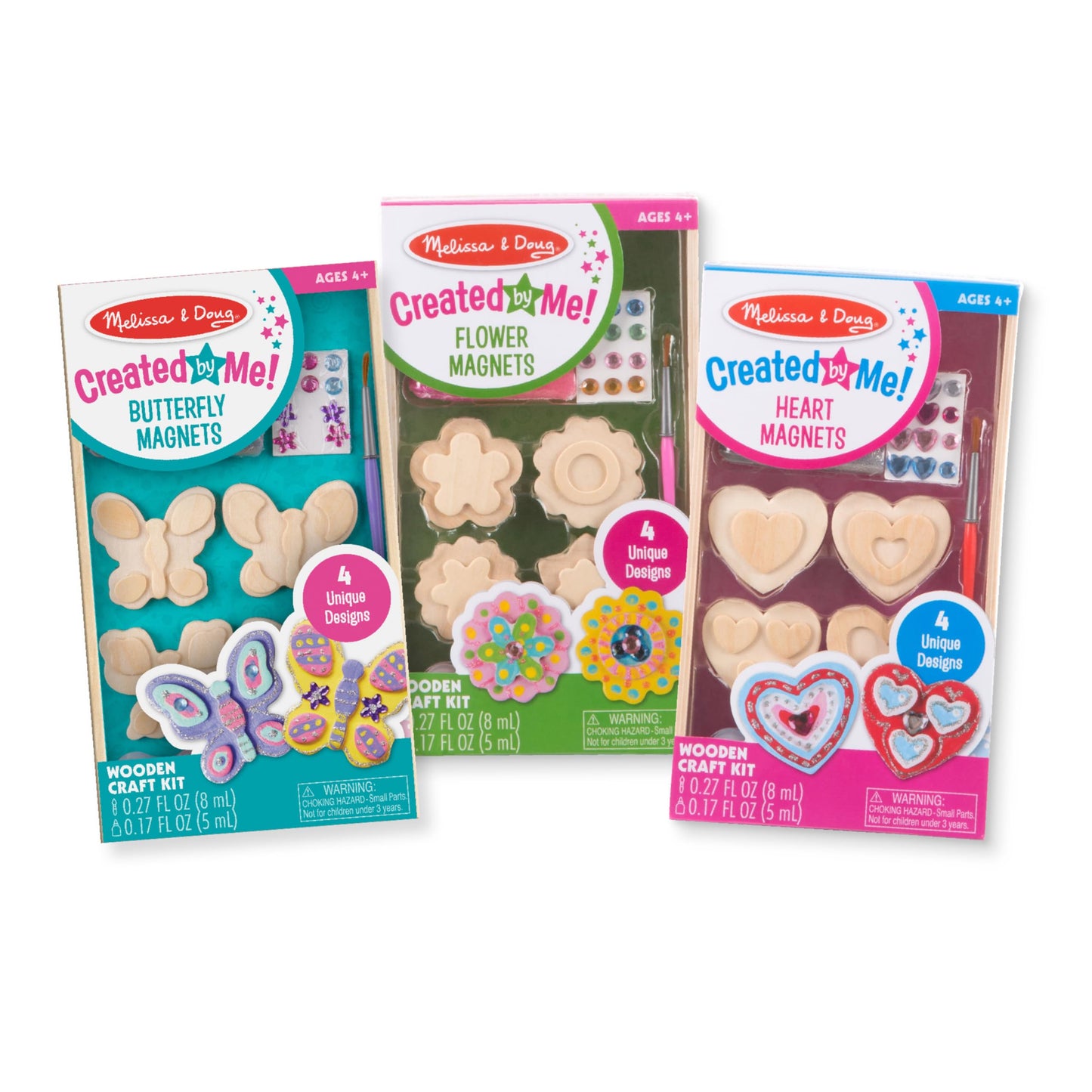 Melissa & Doug Decorate-Your-Own Wooden Magnets Craft Kit Bundle (12 Magnets) - Wood Crafts for Kids, Preschool Toys, and Learning Resources for Ages 4+