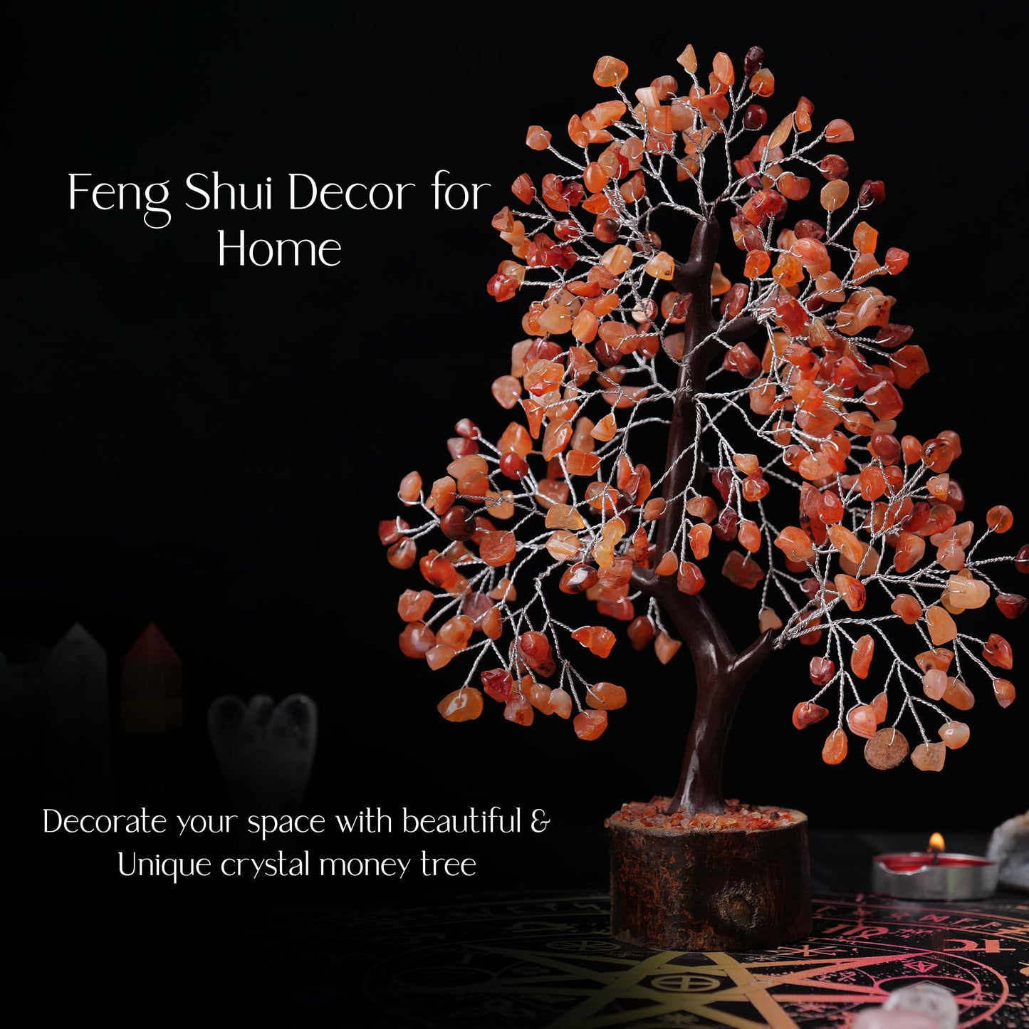 PYOR Carnelian Crystal Tree, Crystals Home Decor, Gemstone Tree, Gemstones and Crystals, Spiritual Gifts for Women, Feng Shui Decor, Good Luck Gifts