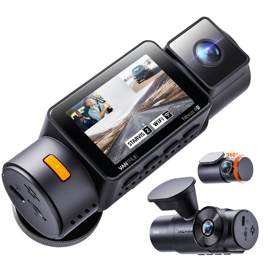 Vantrue New N4S 3 Channel Dash Cam, Front Rear Inside 2.7K+1440P+1440P Dashcam for Cars, Front and Rear Dual Channel, PlatePix™ Tech, STARVIS 2 Night Vision, Parking Mode, Wi-Fi, Support 1TB (RC18)