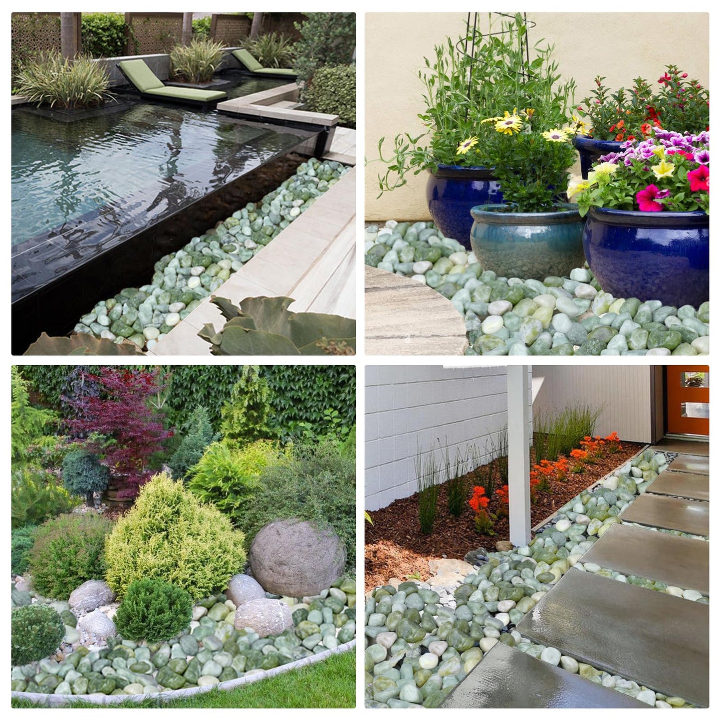 Pulovin 20 lbs Jade Pebbles for Indoor Plants, 2-3 Inch Polished River Rocks, Decorative Garden Rocks Outdoor Landscaping, Large Natural Stone for Walkways, Yard, Vases, Crafts