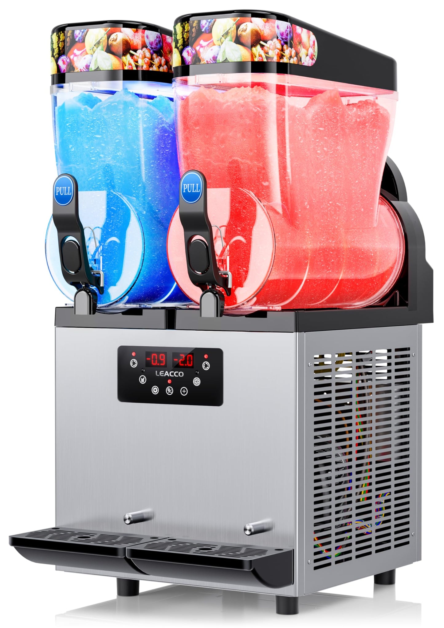 Leacco Commercial Slushie Machine, Frozen Drink Margarita Machine Smoothie Slushy Maker Stainless Steel 110V