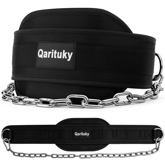 Qarituky Dip Belt, Professional Weight Lifting Belts with 38 IN Steel Chain, Reliable & Durable Weight Belt for Men, Heavy Duty Weightlifting Belts for Pullups, Squats, Dips, Weight Lifting