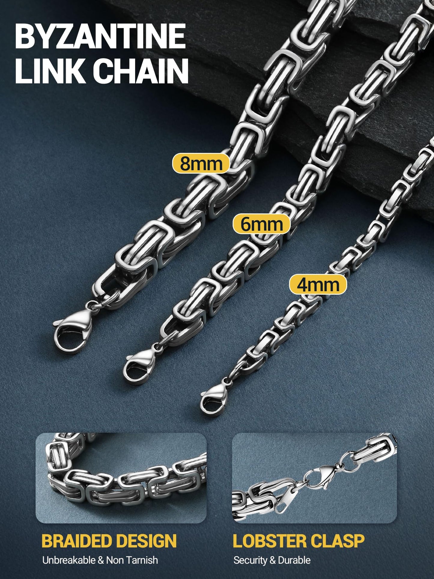 PROSTEEL Mens Necklace Chain 30 Inch Long Chunky Necklaces