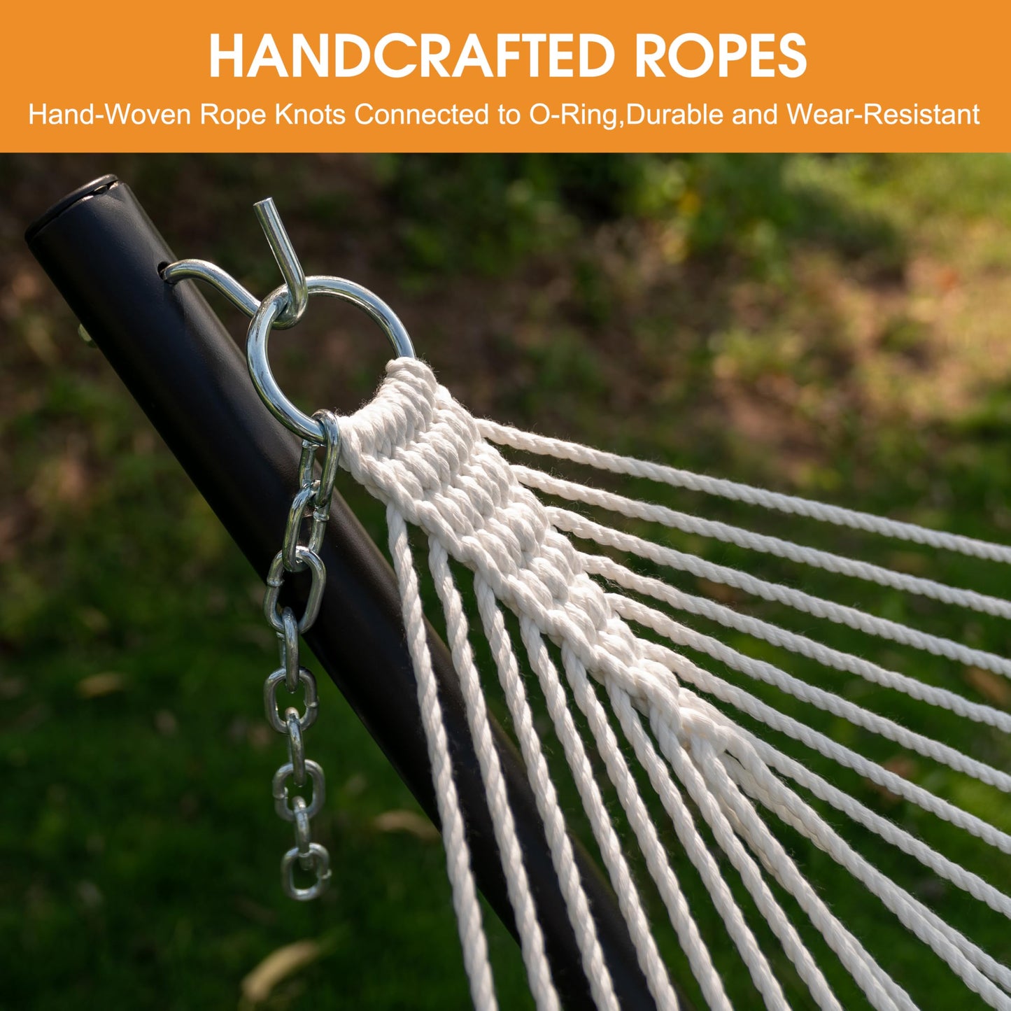Lazy Daze Hammocks Quick Dry Hammock with Spreader Bar Textliene Fabric Double 2 Person Hammock with Chains Outdoor Patio Poolside Backyard Beach 450 lbs Capacity, Coffee Stripes