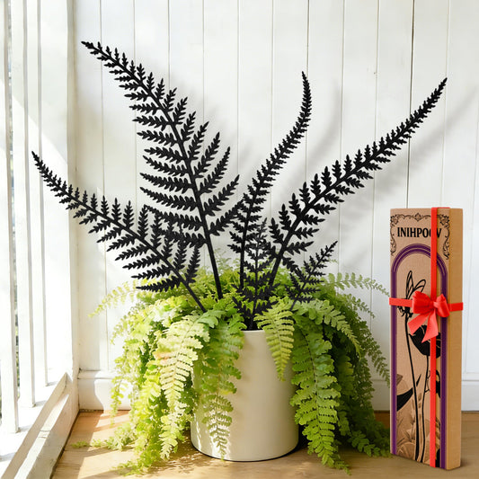6-Pack Metal Flower Decorative Garden Stakes, Hand-Painted Vintage Black, Weather-Resistant Metal Outdoor Garden Decor for Flower Beds, Yard Art & Potted Plants Gift-Boxed Indoor & Outdoor Decor