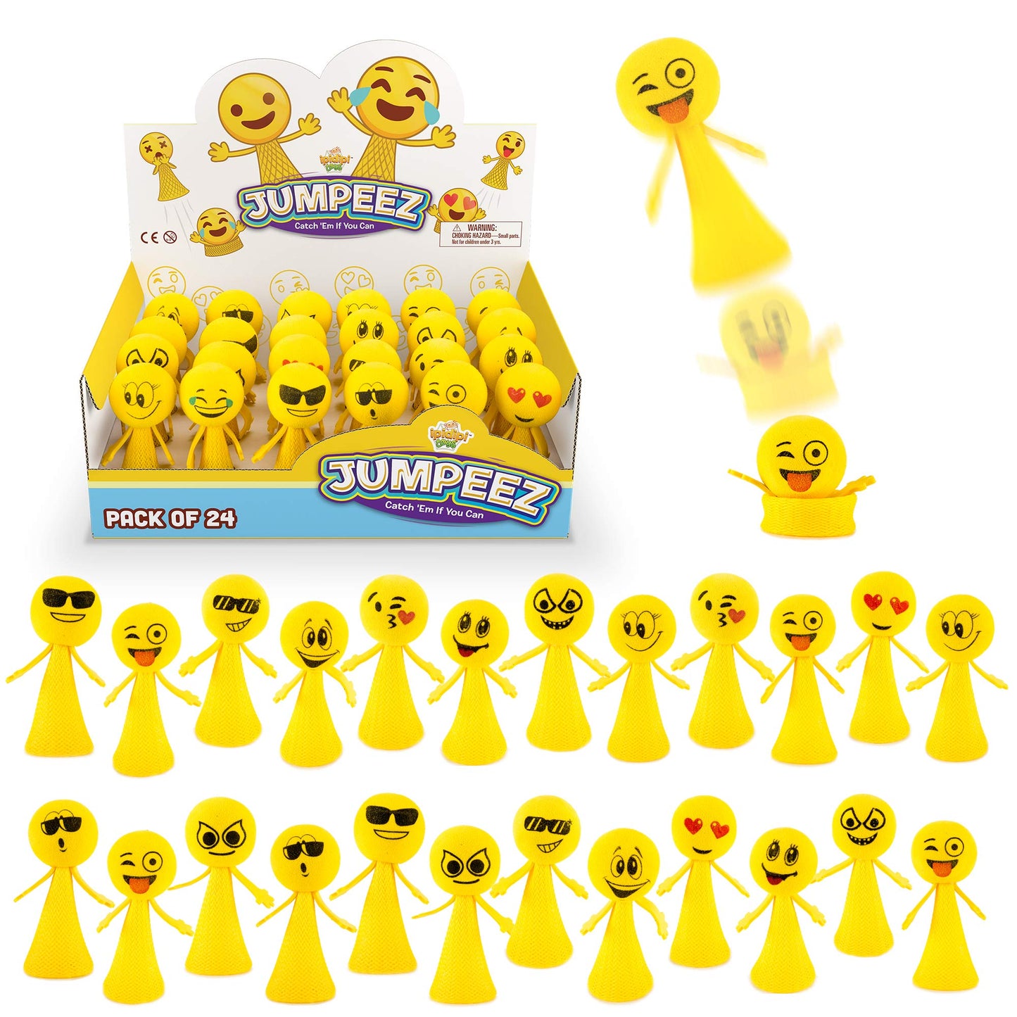 IPIDIPI TOYS Jumpeez Rocket Poppers – 24-Pack Spring Launcher Toys for Kids – Birthday Party Favors, Goodie Bag Stuffers, Classroom Prizes for Boys & Girls