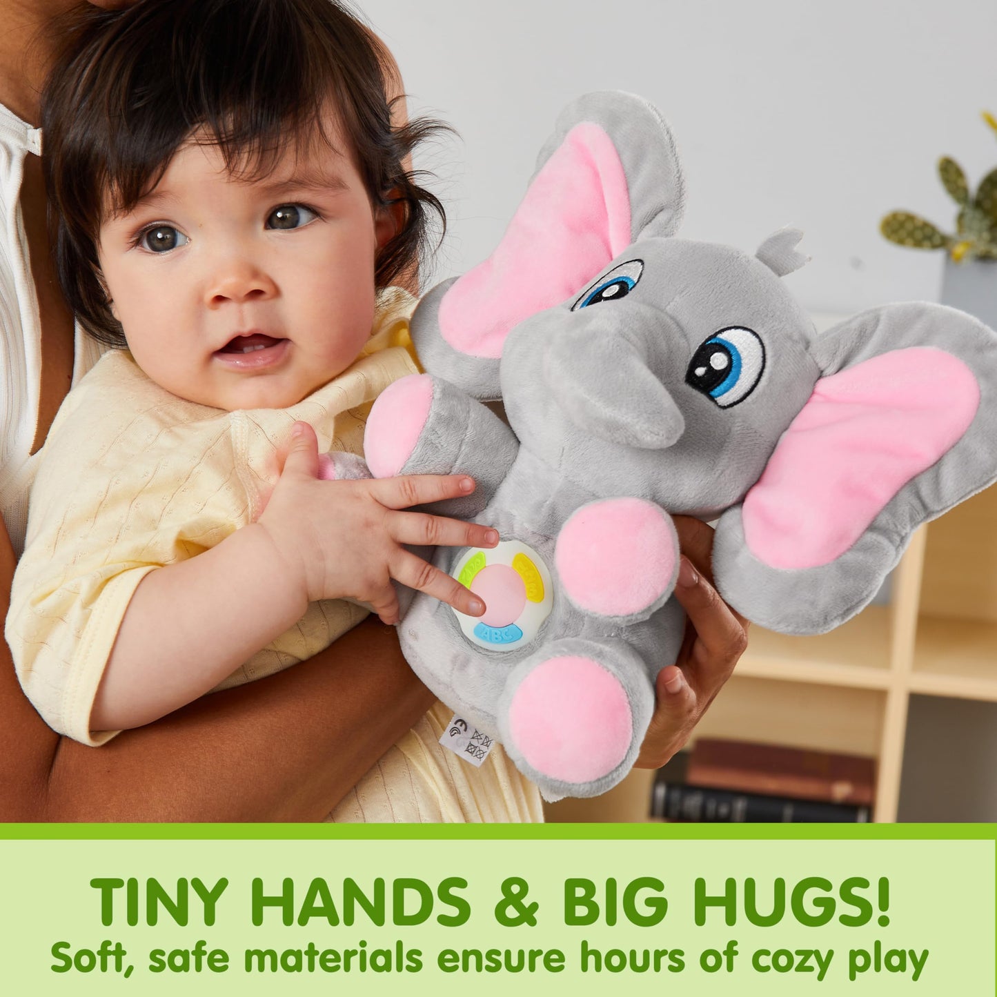 JOYIN Musical Elephant Plush Baby Toy, Stuffed Animal with Music & Light, Baby Musical Soft Plush Toys for Infant Babies, Easter Birthday Gifts for Boys and Girls 6+ Months