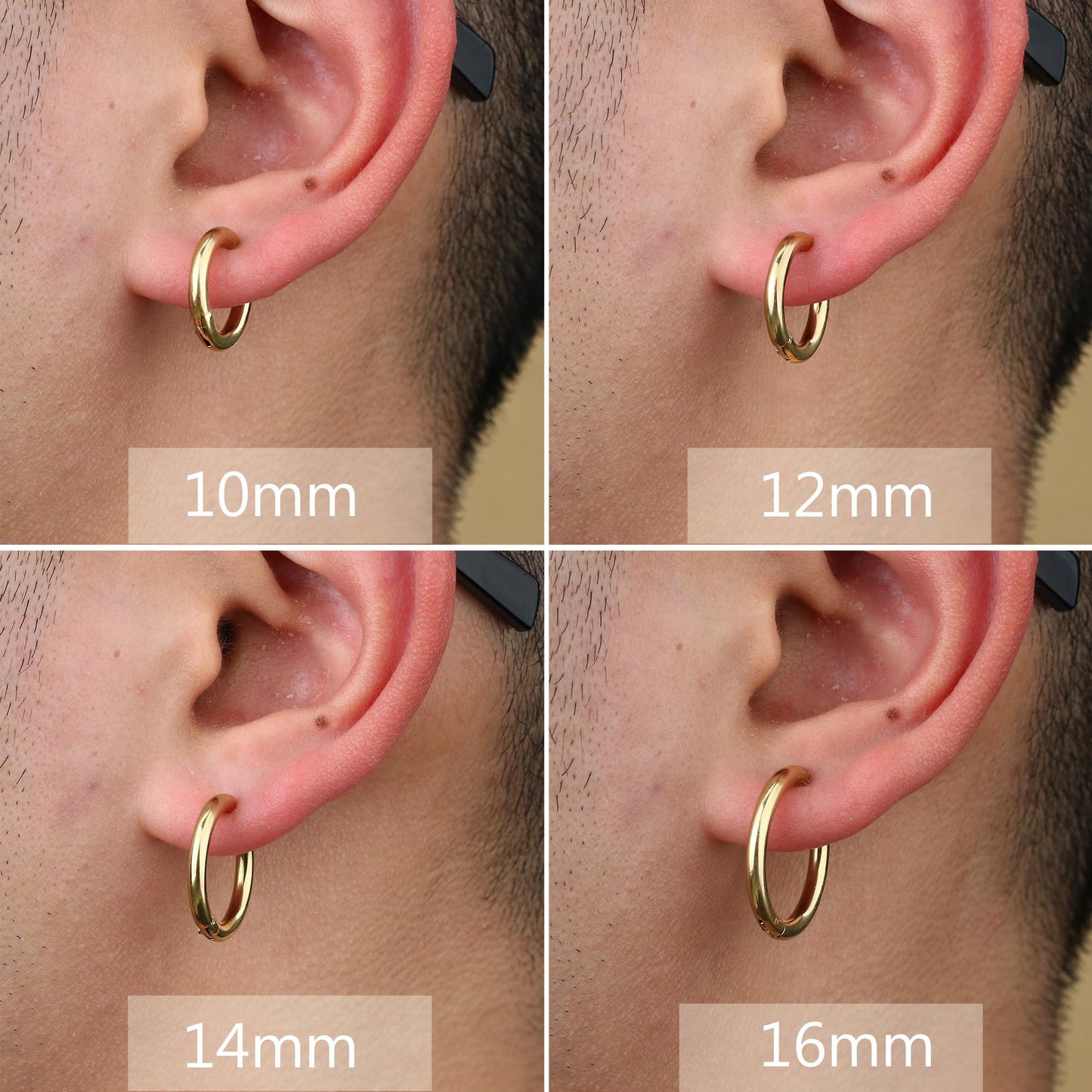 YADOCA 8 Pieces Clip On Earrings For Men Women Non-Piercing Fake Stainless Steel Clip On Hoop Earring Cool Earrings Ear Clips Set for Gifts